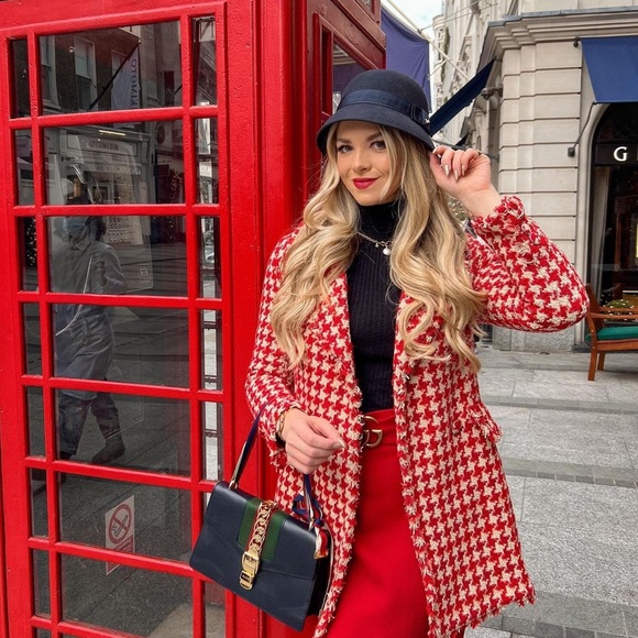 ZARA HOUNDSTOOTH TEXTURED COAT FRAYED TRIMS NEW SIZE S - Picture 2 of 11